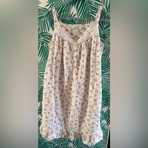 MZROCR Lace Trim white with red and blue flowers 100% Cotton Sundres Size M